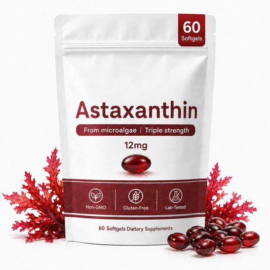 Astaxanthin 12mg Softgels – Microalgae Dietary Supplement